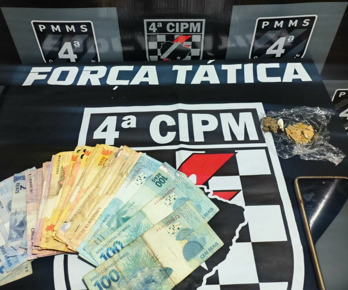 Imagem de compartilhamento para o artigo Força Tática prende homem em flagrante por tráfico de drogas em Chapadão do Sul  da MS Todo dia